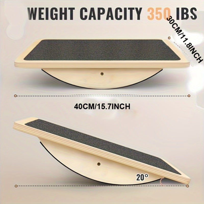 Wooden Balance Trainer for Adults - Anti-Slip Surface, 158.76 KG Capacity, Ideal for Posture Improvement & Core Strength Training, Suitable for Universal Users 14+, Single Pack, Perfect Christmas Gift