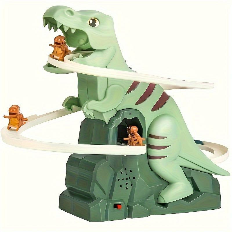 Dinosaur Roller Coaster Toy, Dinosaur Climbing Slide Toy, with 3 Small Dinosaurs Random Color Dinosaur Track Toy, Youngsters's Dinosaur Adventure Roller Coaster Halloween Xmas Birthday Gift for Youngsters 3