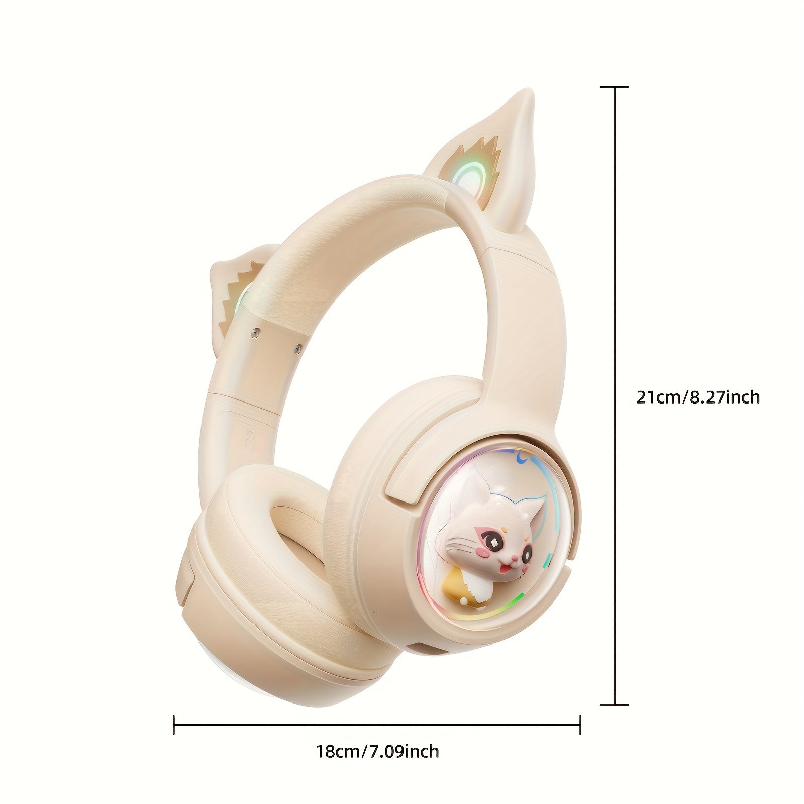 ONIKUMA Wireless Gaming Headset, Cute Cartoon Design, Low Latency, Built-in Mic, Dual Power USB/Battery, Plastic, for PC, PS, Laptops, Cell Phones - Office & Gaming Compatible, No Charger Included