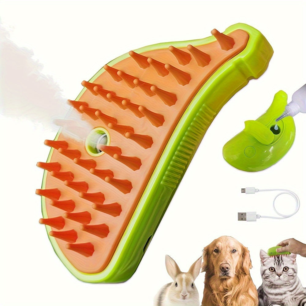 Cat Steam Brush, Self Cleaning Steam Cat Brush for Removing Tangled and Loose Hair, Steamy Cat Brush for Massage, Pet Hair Removal Comb for Cat and Dog