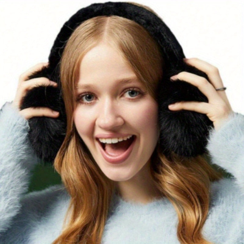 Women's Plush Earmuffs, Windproof Warm Folding Design for Winter Comfort, Perfect for Winter Life