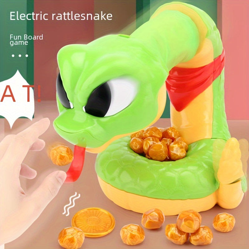 Hilarious Rattlesnake Game - Steal the Golden Coin Before He Strikes, Novelty Green Plastic Toy