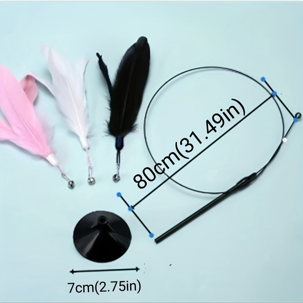 1pc Feather Cat Teaser Stick Toy