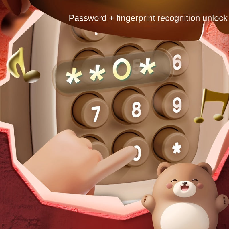 Youngsters' Musical Penny Bank with Fingerprint & Password Security - Smart Electric Savings Box, Novelty Toy Gift