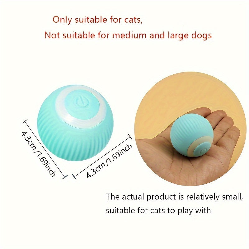 Interactive Electric Rolling Ball Cat Toy - Self-Moving And Smart - Perfect For Playful Kittens And Cats