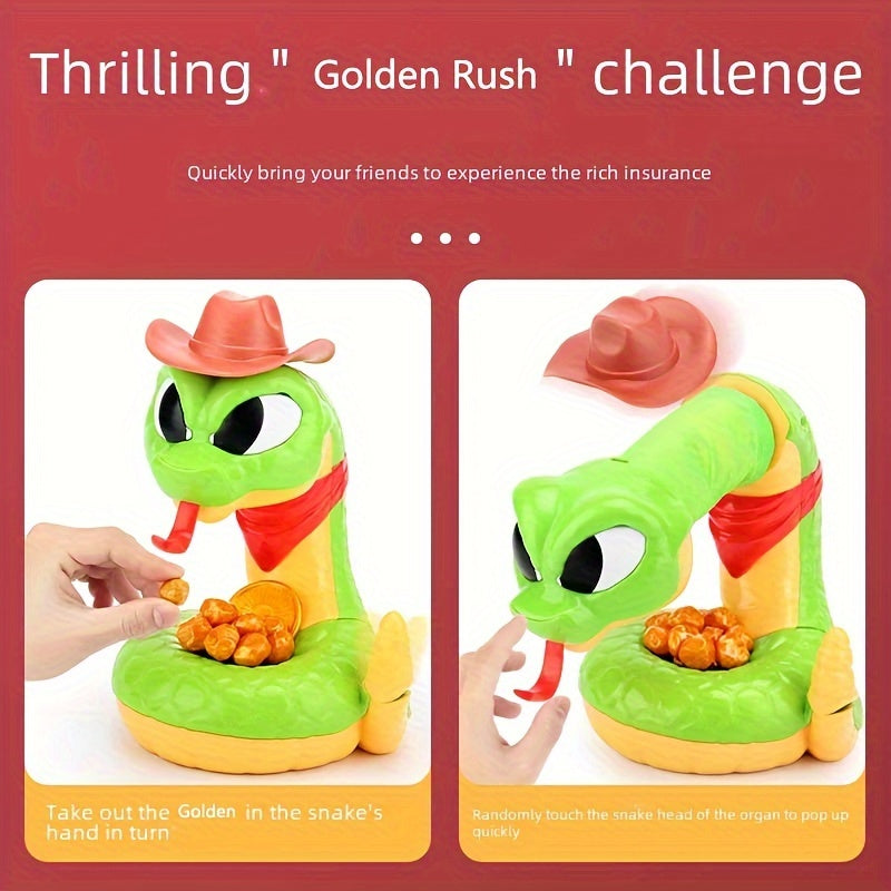 Hilarious Rattlesnake Game - Steal the Golden Coin Before He Strikes, Novelty Green Plastic Toy