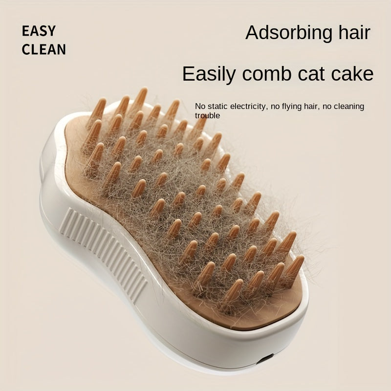 1pc, Steam Cat Brush, 3-in-1 Electric Pet Grooming Tool