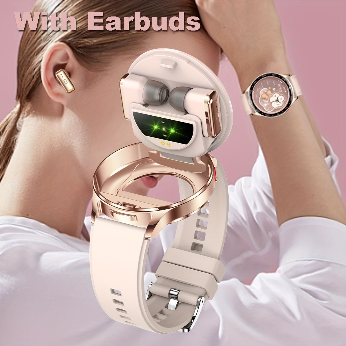 Women'S Smart Watch, Built-In Wireless Earphones, Phone Reminder, Music Playback, Multiple Sports Modes, Fitness Watch, Sports And Fashion Style, Perfect Gift for Girlfriend Or Wife