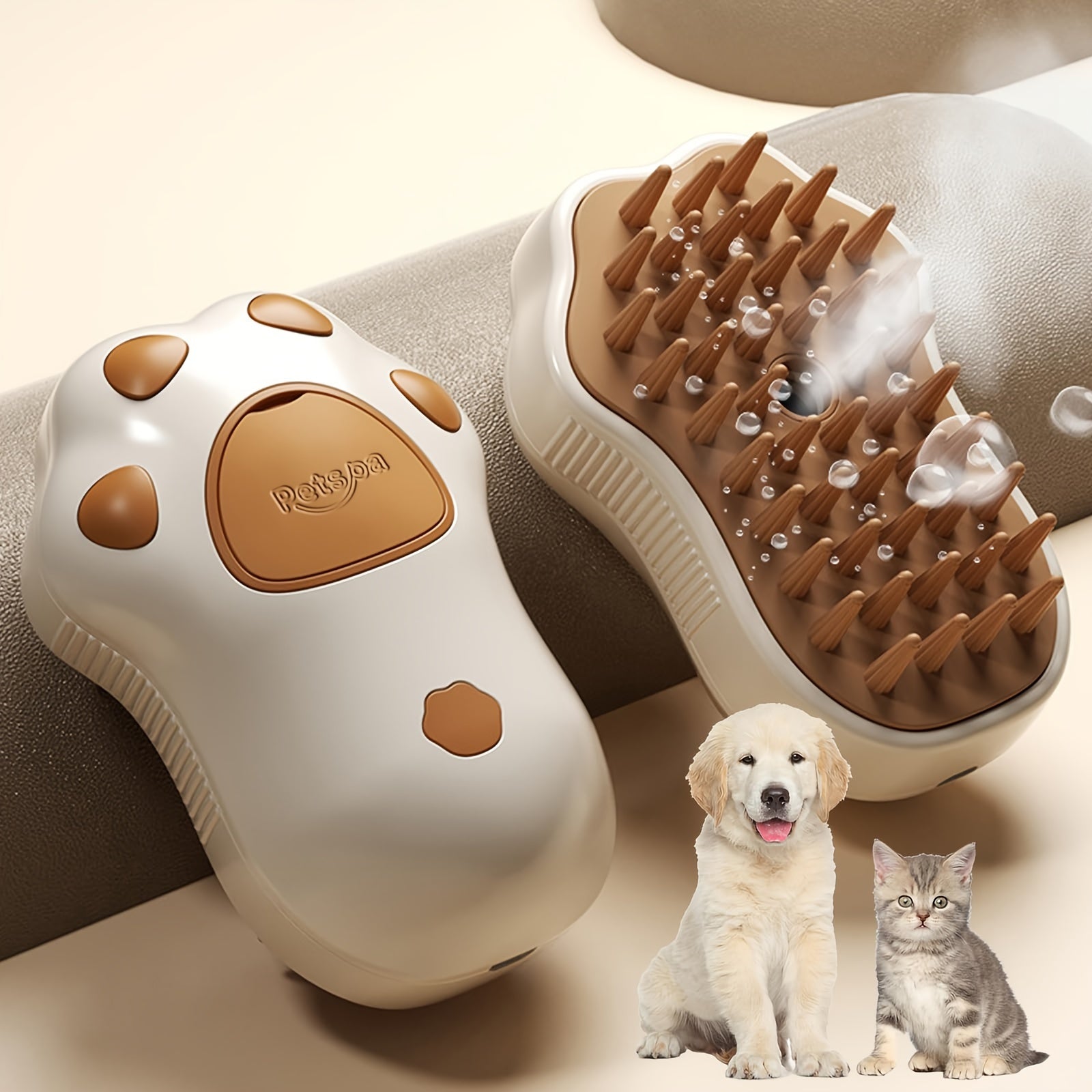 1pc, Steam Cat Brush, 3-in-1 Electric Pet Grooming Tool