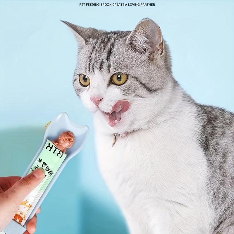 Cat Strip Squeeze Spoon, Cat Strip Feeder For Lickable Wet Cat Treats, Pet Liquid Snack Feeding Tool