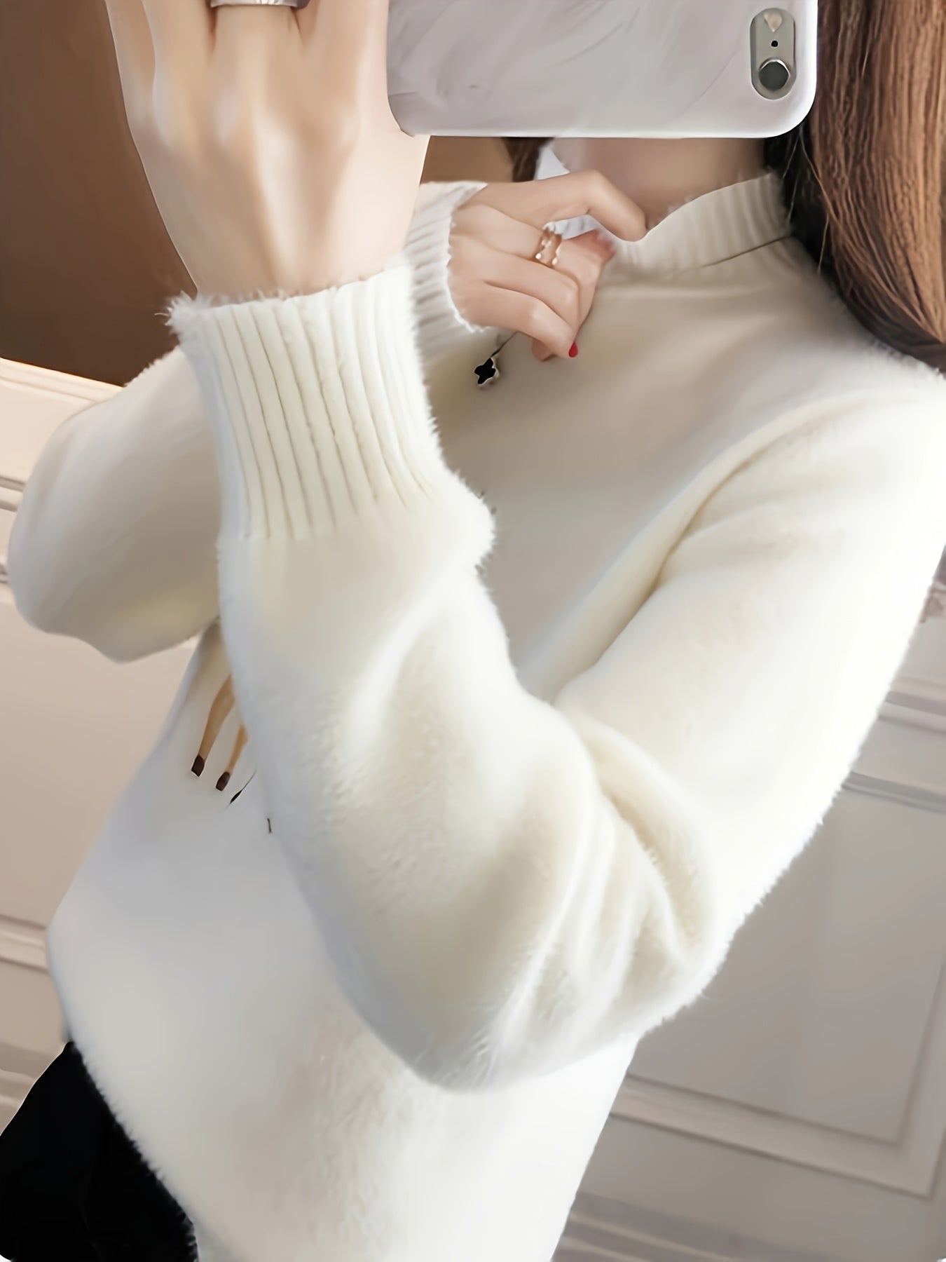 1pc YOUNG Style High Neck Long Sleeve Jersey Knit Fabric