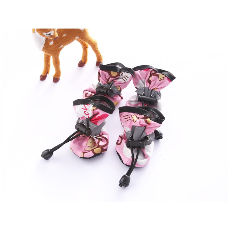 4pcs Water-Resistant Dog Shoes For Small Dogs - Protect Your Pet's Paws And Keep Them Dry