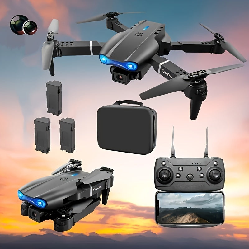 Riyufa E99 Dual Camera Drone with Wi-Fi, Remote Control - Indoor Flight Toy, Perfect for Beginners, Includes 3 Batteries & Mobile App - Ideal Gift for Halloween, Christmas, New Year, RIYUFA