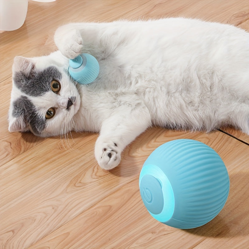 Interactive Electric Rolling Ball Cat Toy - Self-Moving And Smart - Perfect For Playful Kittens And Cats