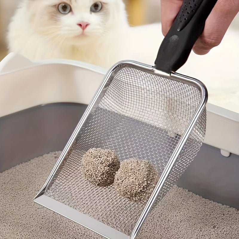 Stainless Steel Cat Litter Scoop - Easy Clean, Durable Pet Waste Shovel for Cats