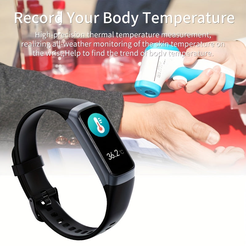 Fitness Smart Watch With Silicone Band, Waterproof Touch Screen Sports Smart Watch for Women & Men