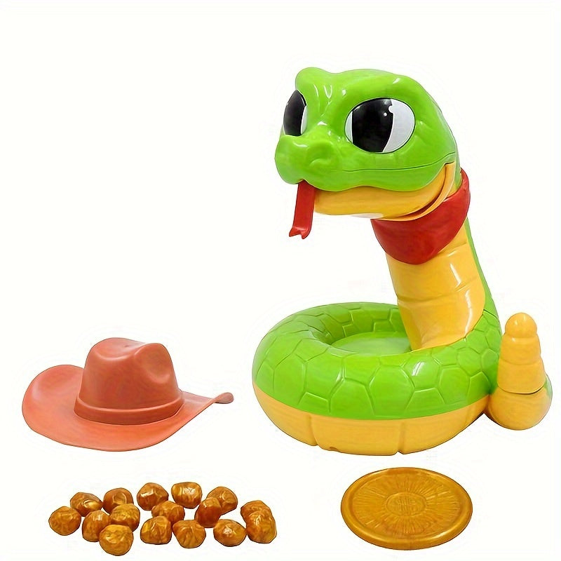 Hilarious Rattlesnake Game - Steal the Golden Coin Before He Strikes, Novelty Green Plastic Toy