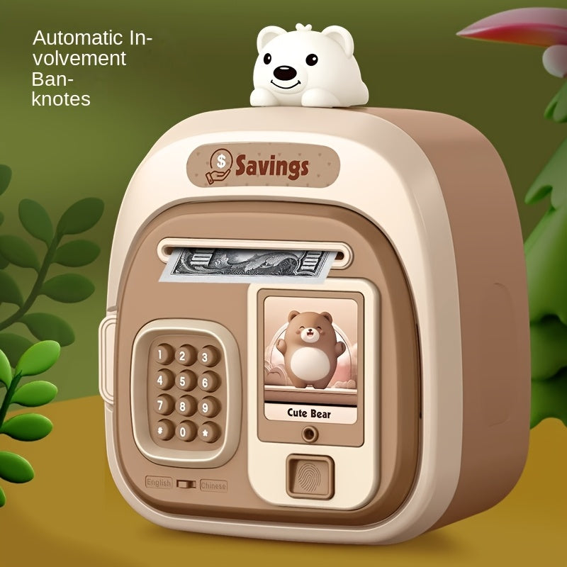 Youngsters' Musical Penny Bank with Fingerprint & Password Security - Smart Electric Savings Box, Novelty Toy Gift