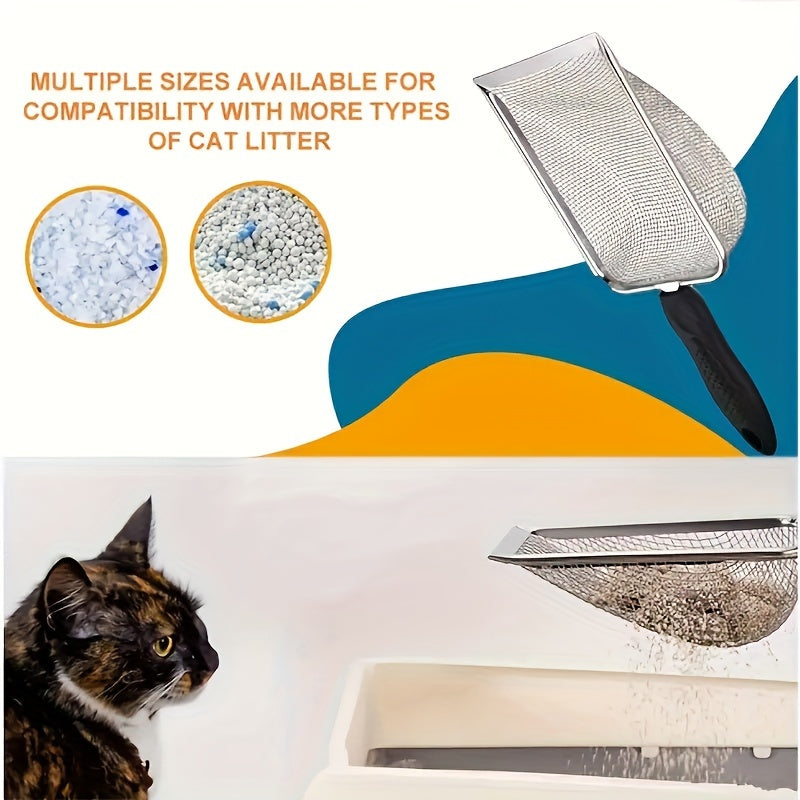 Stainless Steel Cat Litter Scoop - Easy Clean, Durable Pet Waste Shovel for Cats