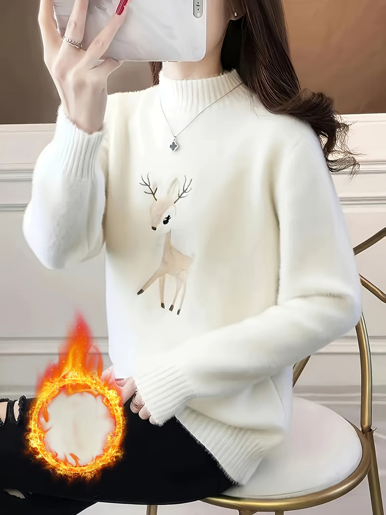 1pc YOUNG Style High Neck Long Sleeve Jersey Knit Fabric