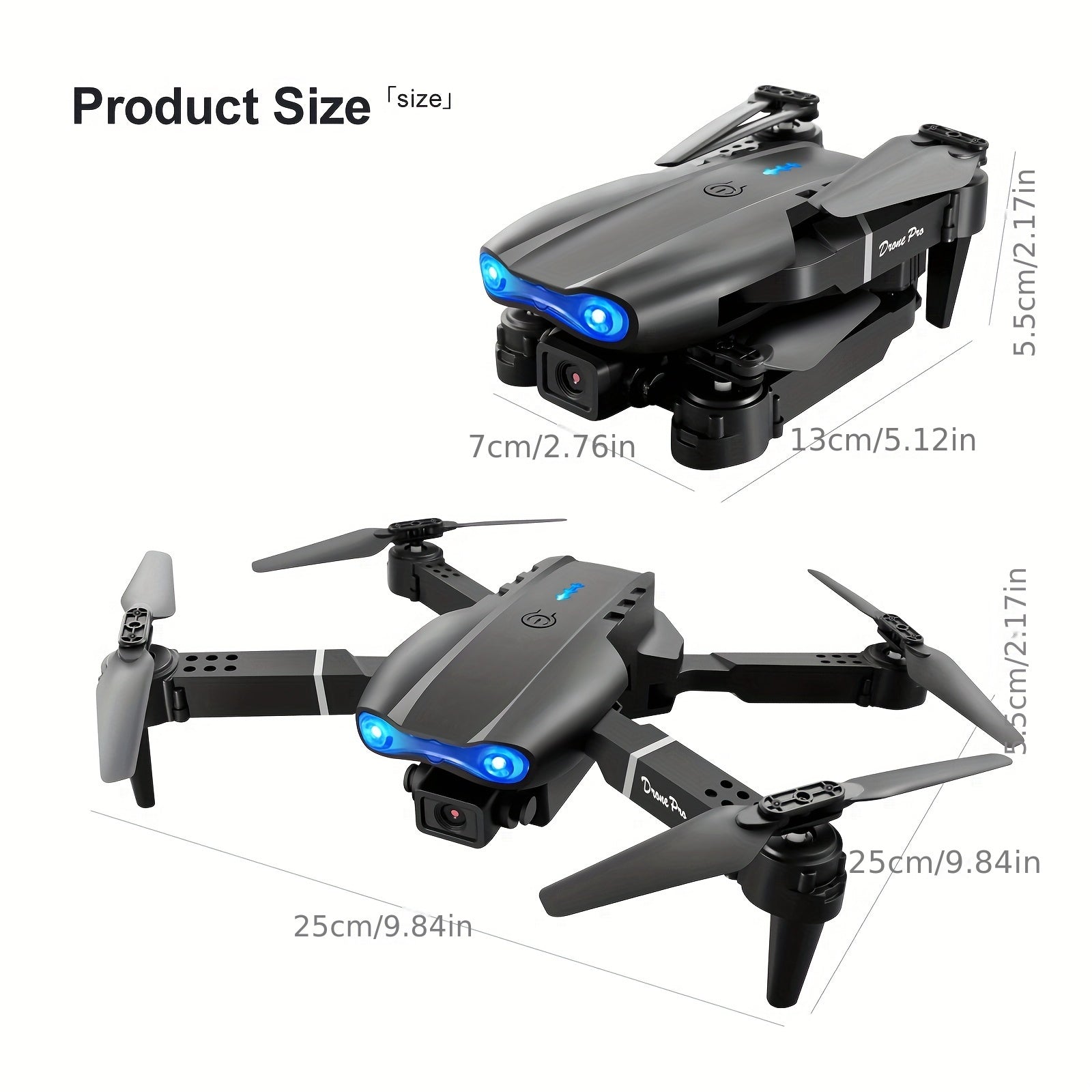 Riyufa E99 Dual Camera Drone with Wi-Fi, Remote Control - Indoor Flight Toy, Perfect for Beginners, Includes 3 Batteries & Mobile App - Ideal Gift for Halloween, Christmas, New Year, RIYUFA