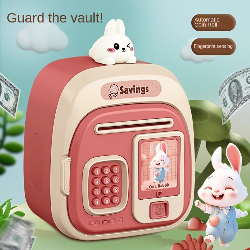 Youngsters' Musical Penny Bank with Fingerprint & Password Security - Smart Electric Savings Box, Novelty Toy Gift