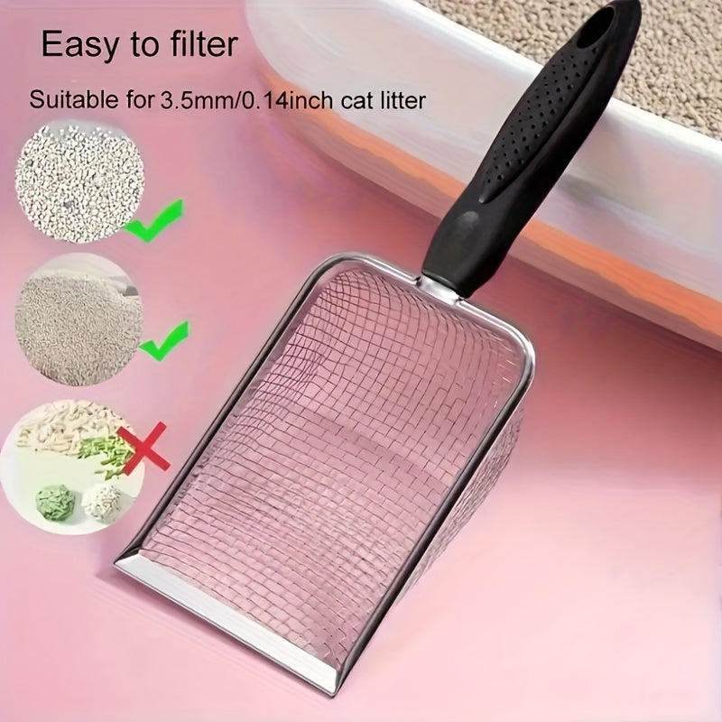 Stainless Steel Cat Litter Scoop - Easy Clean, Durable Pet Waste Shovel for Cats