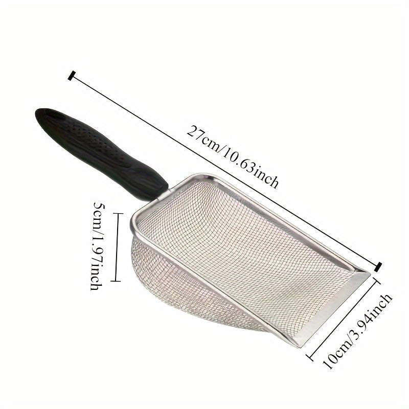 Stainless Steel Cat Litter Scoop - Easy Clean, Durable Pet Waste Shovel for Cats