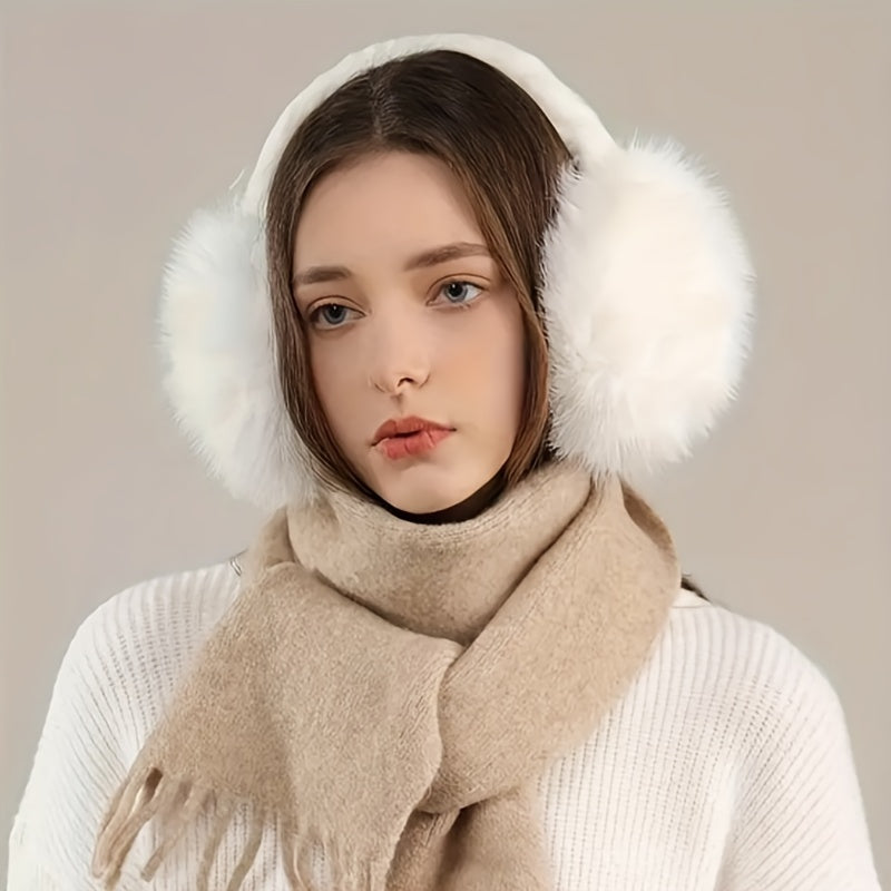 Women's Plush Earmuffs, Windproof Warm Folding Design for Winter Comfort, Perfect for Winter Life