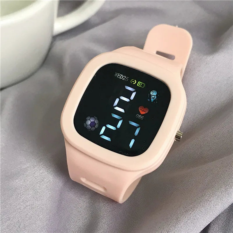 Simple Women's Watch Waterproof Football Big Square Dial LED Digital Sport Watch Clock Silicone Electronic Watches for Men Women