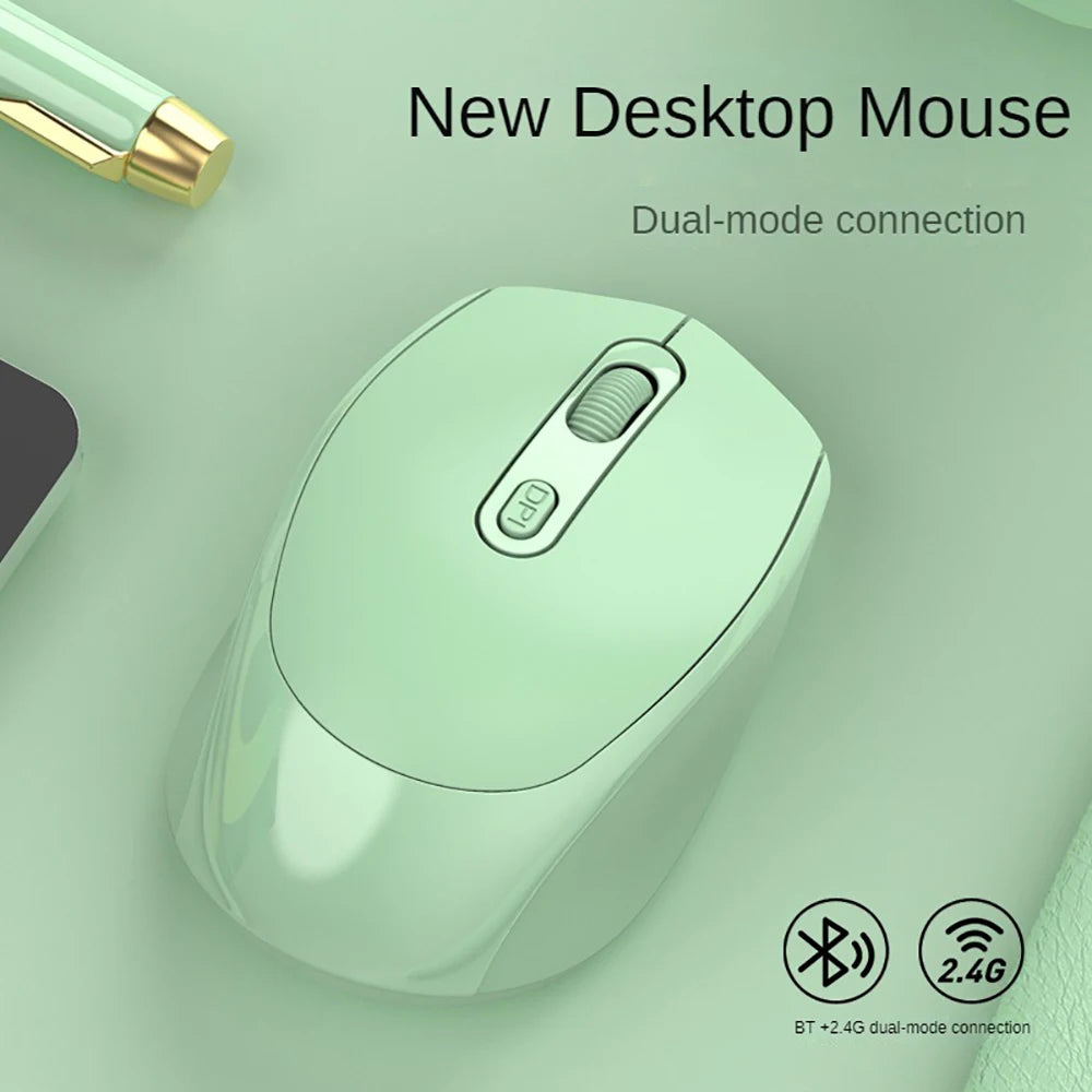 Wireless Silent Mouse Suitable For Business Office Esports Games Bluetooth 5.2 2.4G Dual Mode Mice Ergonomics Rechargeable Mouse