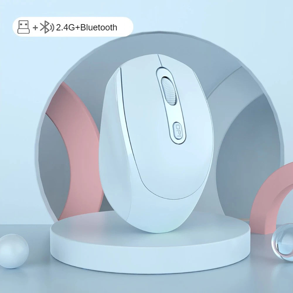 Wireless Silent Mouse Suitable For Business Office Esports Games Bluetooth 5.2 2.4G Dual Mode Mice Ergonomics Rechargeable Mouse