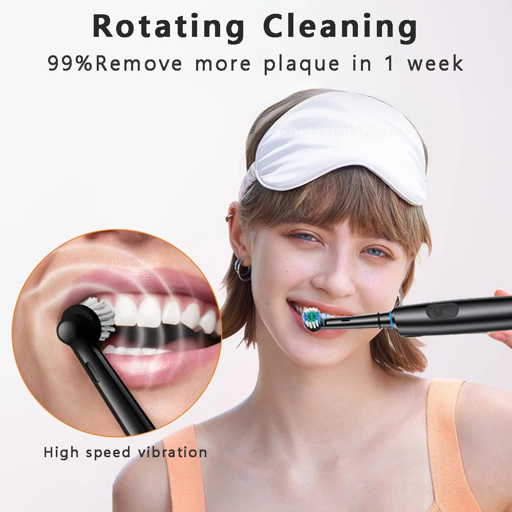 Smart Electric Toothbrush Rechargeable Rotary Tooth Brush for Adults Deep Teeth Cleaning with 8 Soft Brush Heads Oral Care