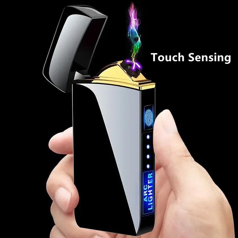 2025 New Windproof Electric Metal Lighter Double Arc