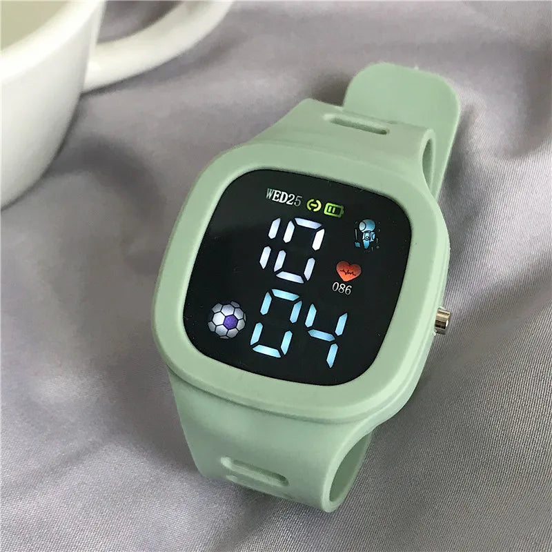 Simple Women's Watch Waterproof Football Big Square Dial LED Digital Sport Watch Clock Silicone Electronic Watches for Men Women