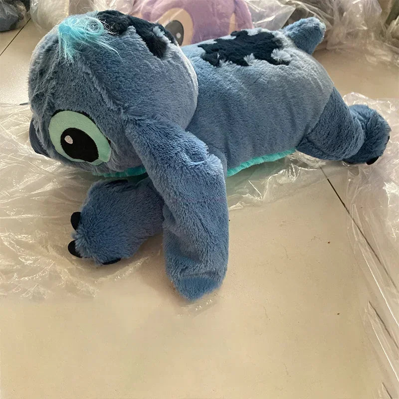 45/60/80cm Stitch Doll Disney Plush Toys Lilo&Stitch Plush Stuffed Doll Soft Pillow Prone Posture Dark/Light Blue Cute Toy Gifts