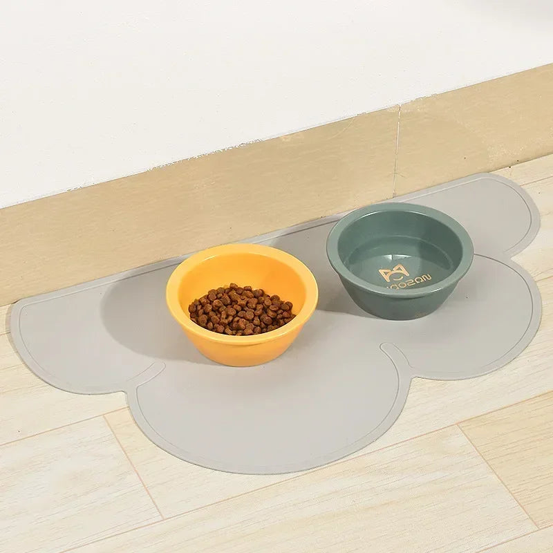 Non-Slip Pet Silicone Food Mat Bowl Pad Leak-Proof Feeding Mats Cushion for Cats Dogs Pet Cat Feeder Dog Bowl Pet Accessories