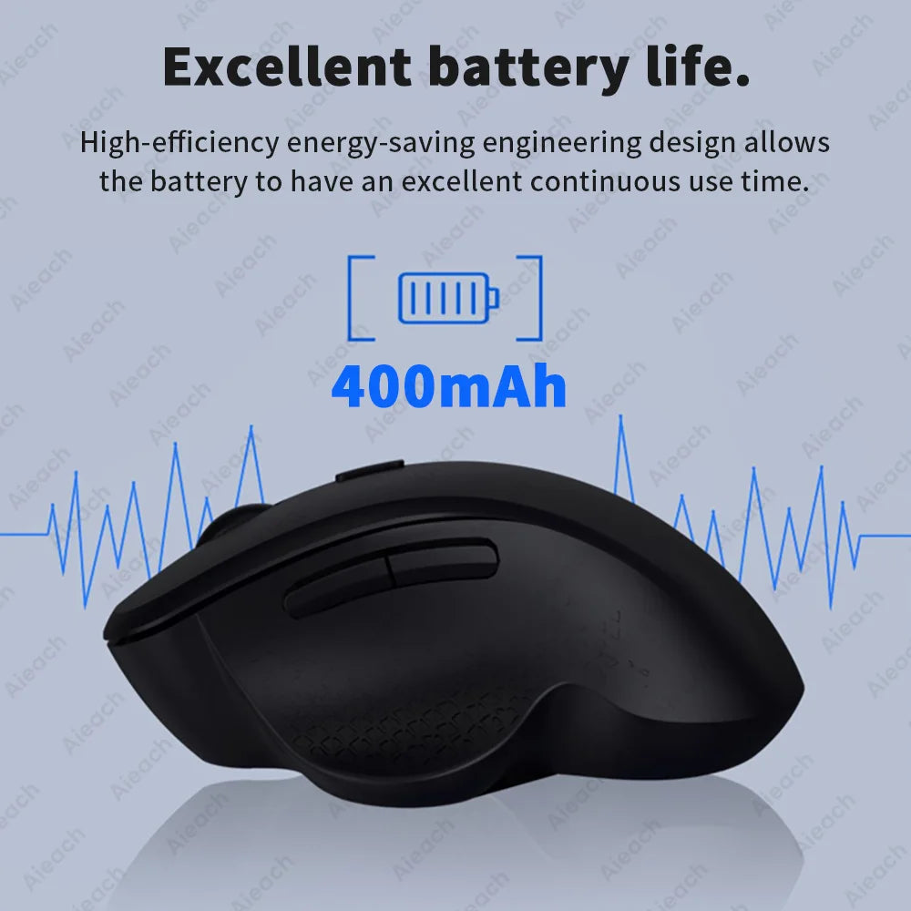 Dual Mode Wireless Mouse For Laptop/Notebook/Mac/Chromebook 1600 DPI Rechargeable Ergonomic Bluetooth Mouse For iPad/Tablet