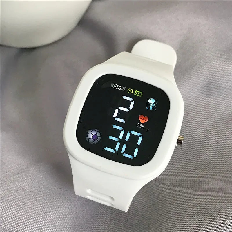 Simple Women's Watch Waterproof Football Big Square Dial LED Digital Sport Watch Clock Silicone Electronic Watches for Men Women