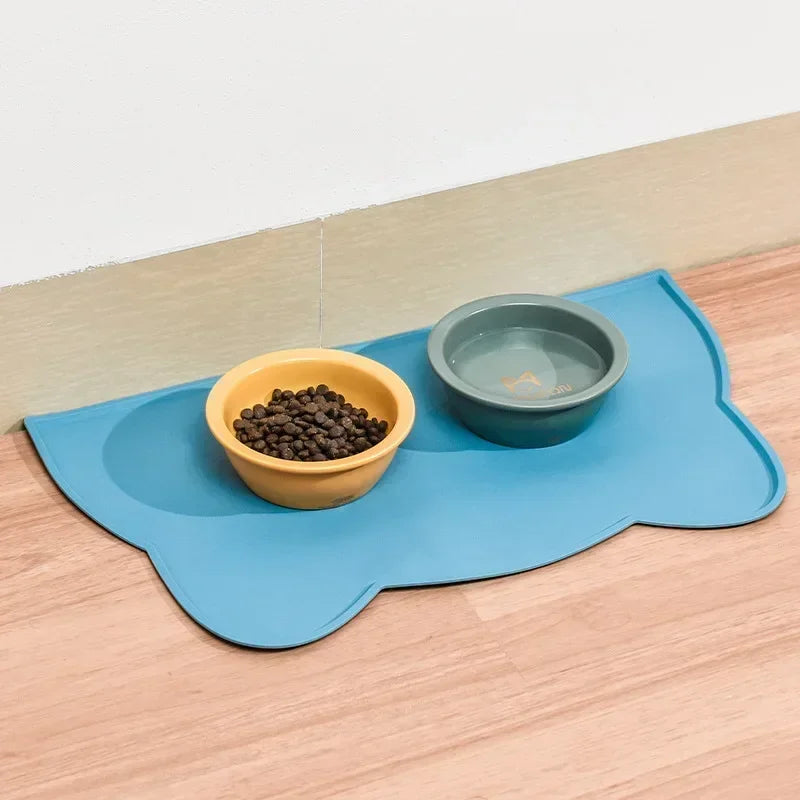 Non-Slip Pet Silicone Food Mat Bowl Pad Leak-Proof Feeding Mats Cushion for Cats Dogs Pet Cat Feeder Dog Bowl Pet Accessories