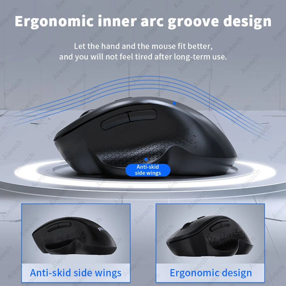 Dual Mode Wireless Mouse For Laptop/Notebook/Mac/Chromebook 1600 DPI Rechargeable Ergonomic Bluetooth Mouse For iPad/Tablet