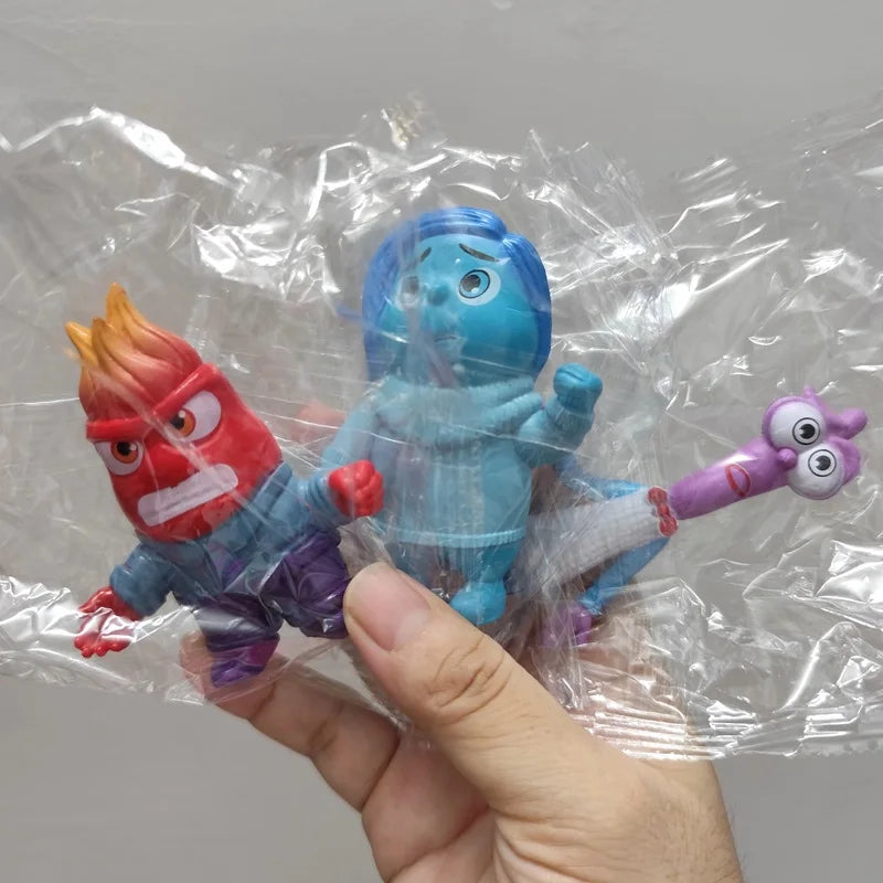 6Pcs/Set New Inside Out 2 Action Figure Toy Cartoon Movie Joy Anxiety Anger Sadness Disgust Fear Model Doll Figurines Kids Gift