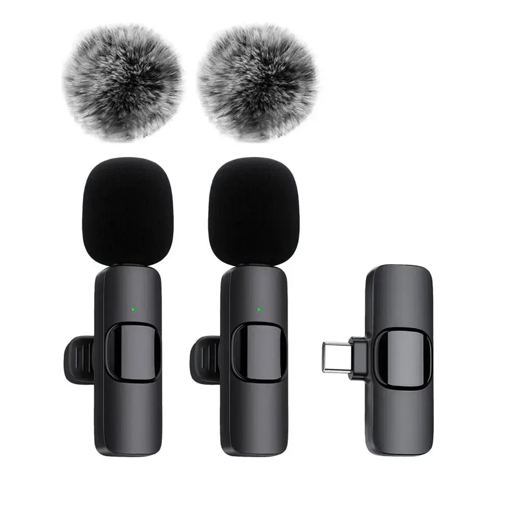 NEW Wireless Lavalier Microphone Audio Video Recording Mini Mic For iPhone Android Laptop Live Gaming Mobile Phone Microphone