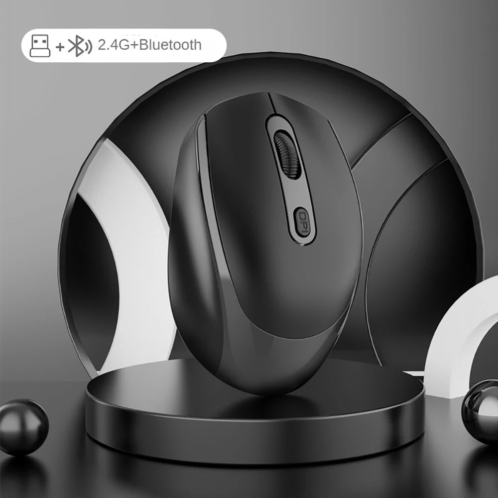 Wireless Silent Mouse Suitable For Business Office Esports Games Bluetooth 5.2 2.4G Dual Mode Mice Ergonomics Rechargeable Mouse