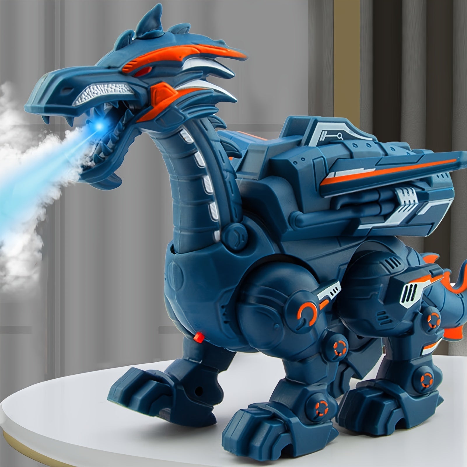 Electric Spray Mechanical Dinosaur 'S Mechanical War Dragon Can Breathe Fire Dinosaur Toy Simulation Model, Send Halloween, Christmas And Birthday Gifts