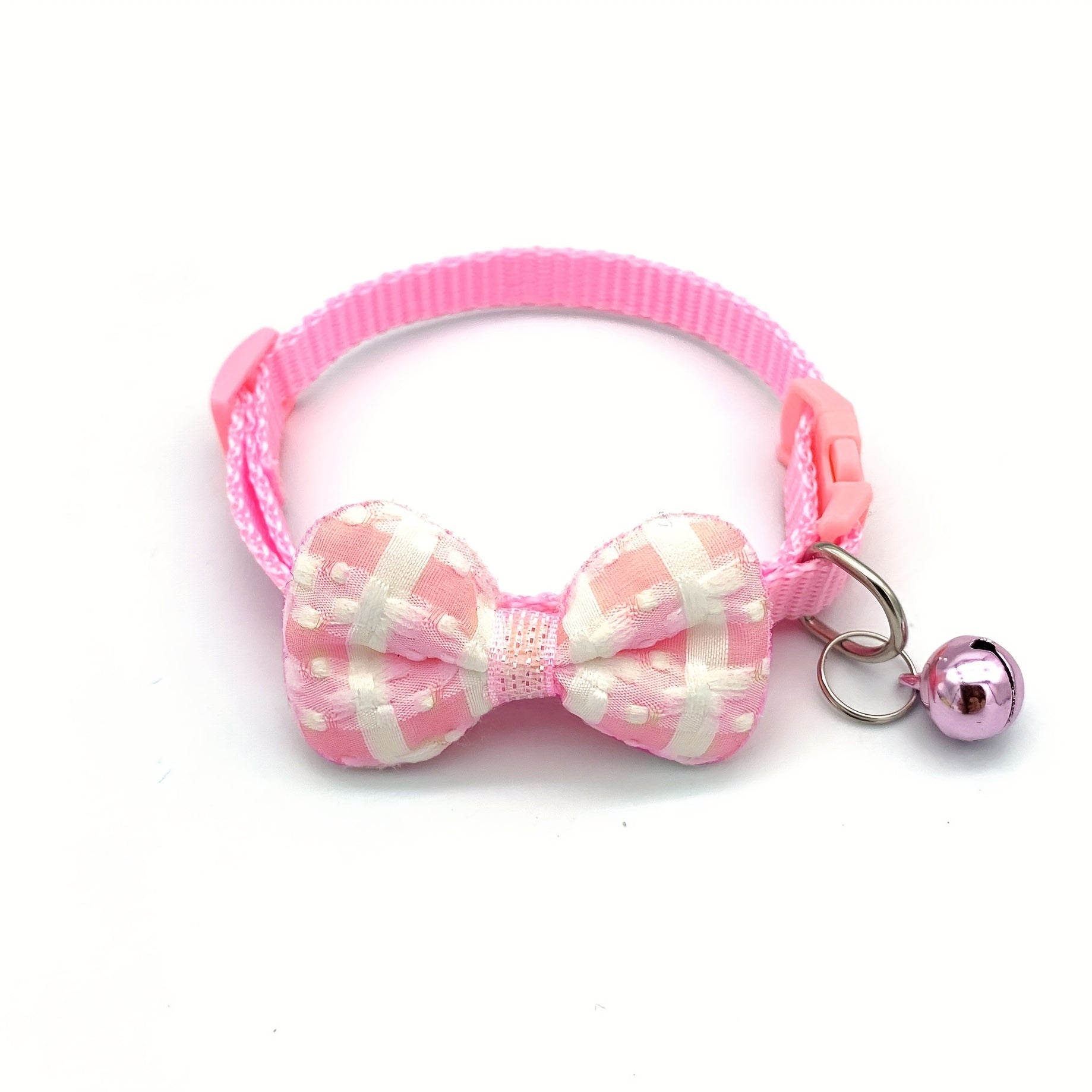 1pc Adjustable Plaid Cat Collar with Bow Tie