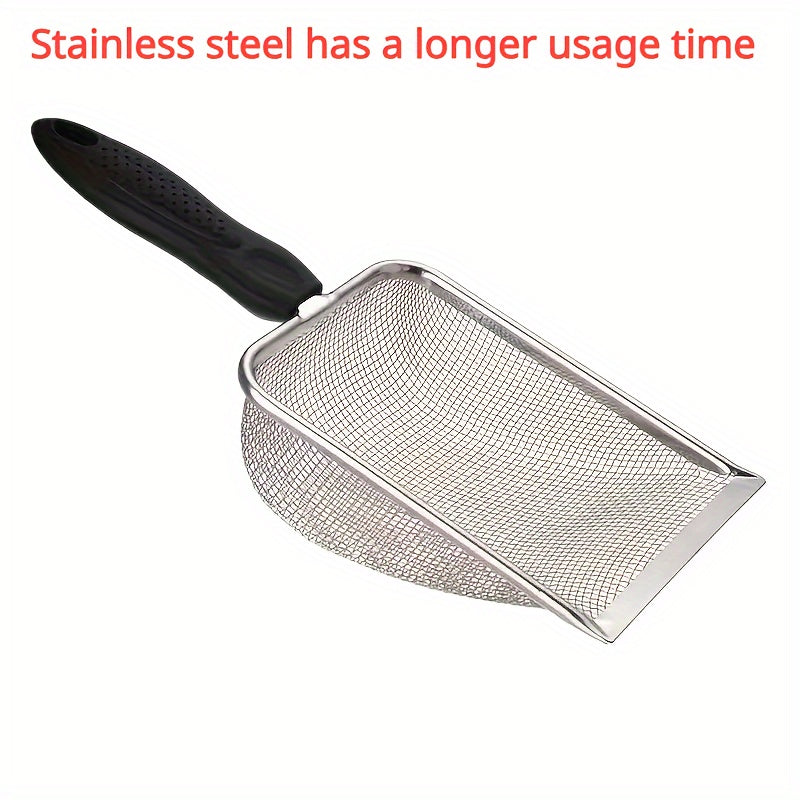 Stainless Steel Cat Litter Scoop - Easy Clean, Durable Pet Waste Shovel for Cats