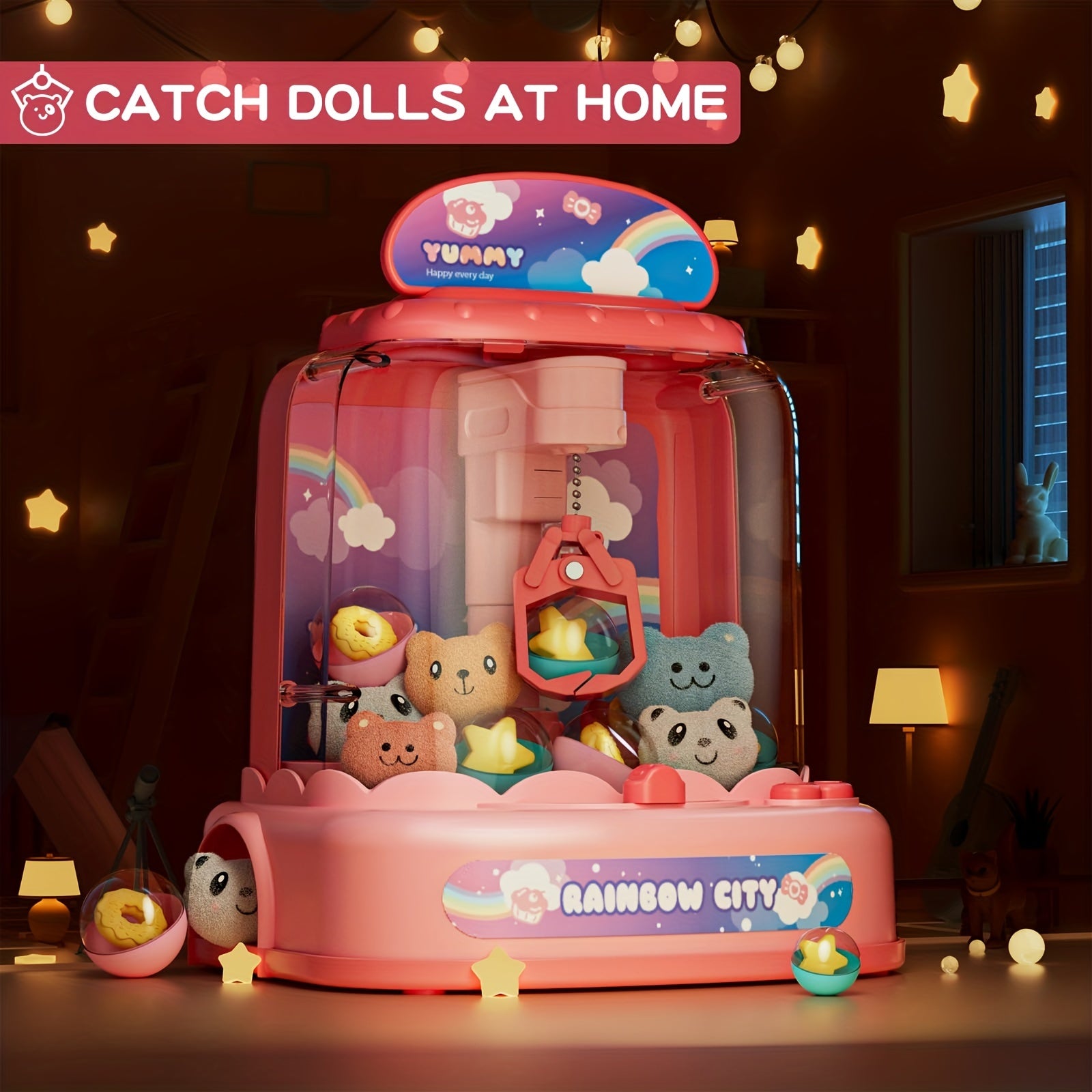 Bring the Arcade Home: Kids' Electronic Claw Machine with Lights, Sounds, & Prizes Halloween Christmas Gift