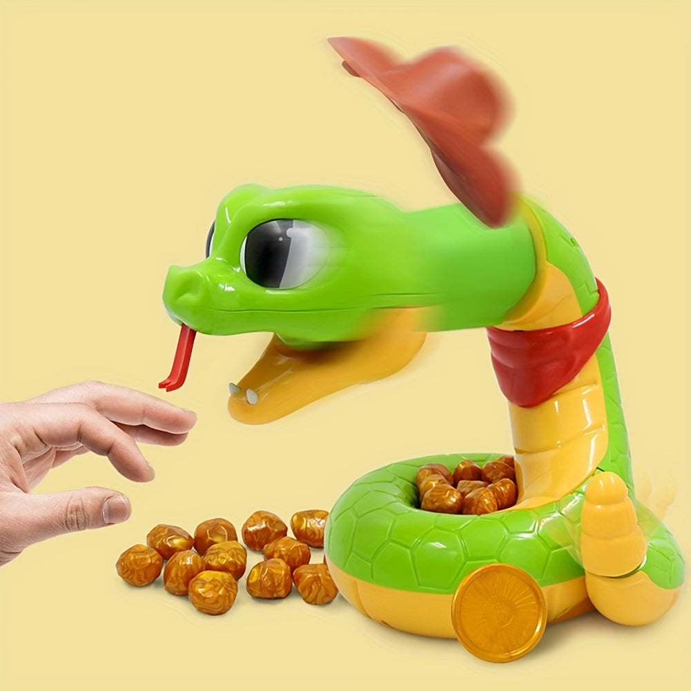 Hilarious Rattlesnake Game - Steal the Golden Coin Before He Strikes, Novelty Green Plastic Toy