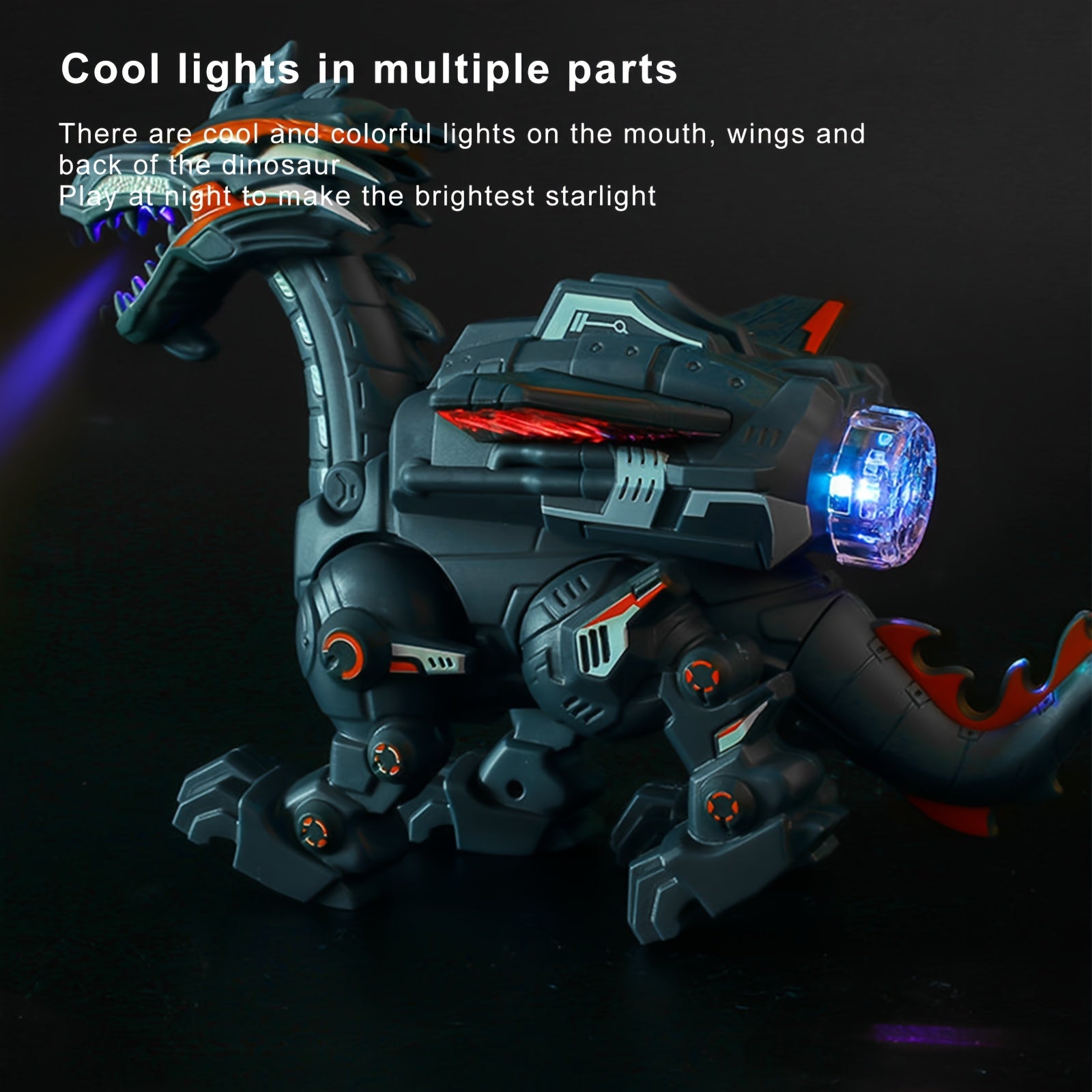 Electric Spray Mechanical Dinosaur 'S Mechanical War Dragon Can Breathe Fire Dinosaur Toy Simulation Model, Send Halloween, Christmas And Birthday Gifts